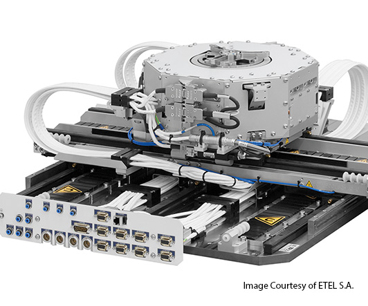 Gore’s trackless cables in a linear motion stage.