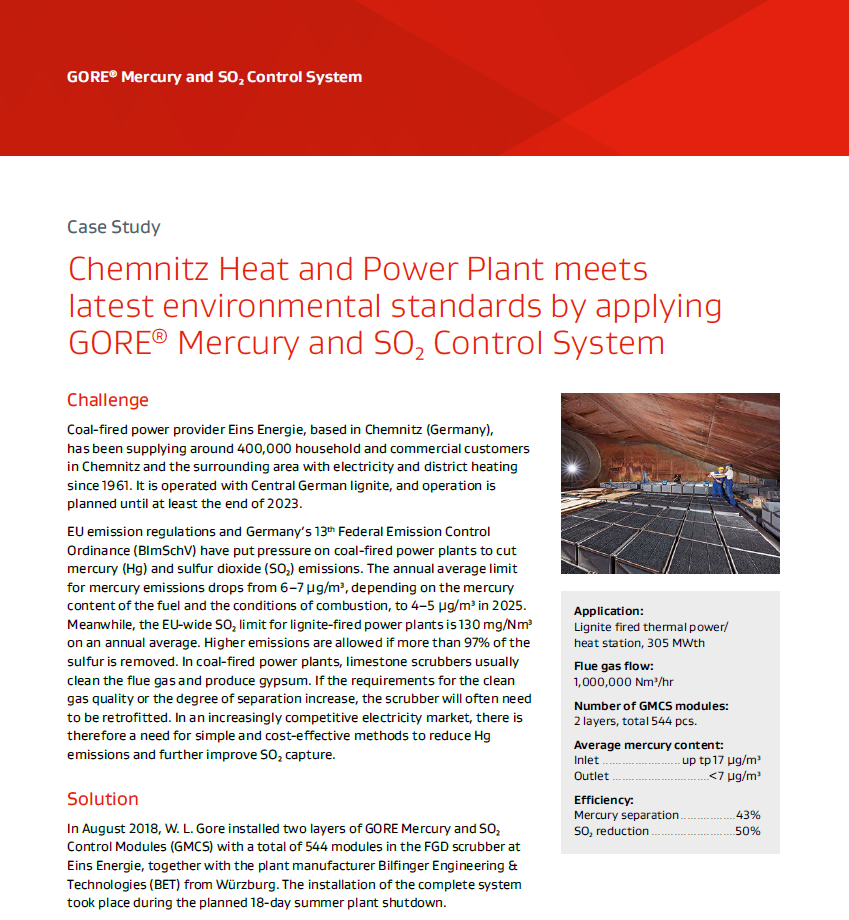 Mercury and SO2 control system case study