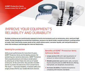Dispositivi di protezione e sfiato GORE® - Serie di sfiati adesivi - Scheda tecnica